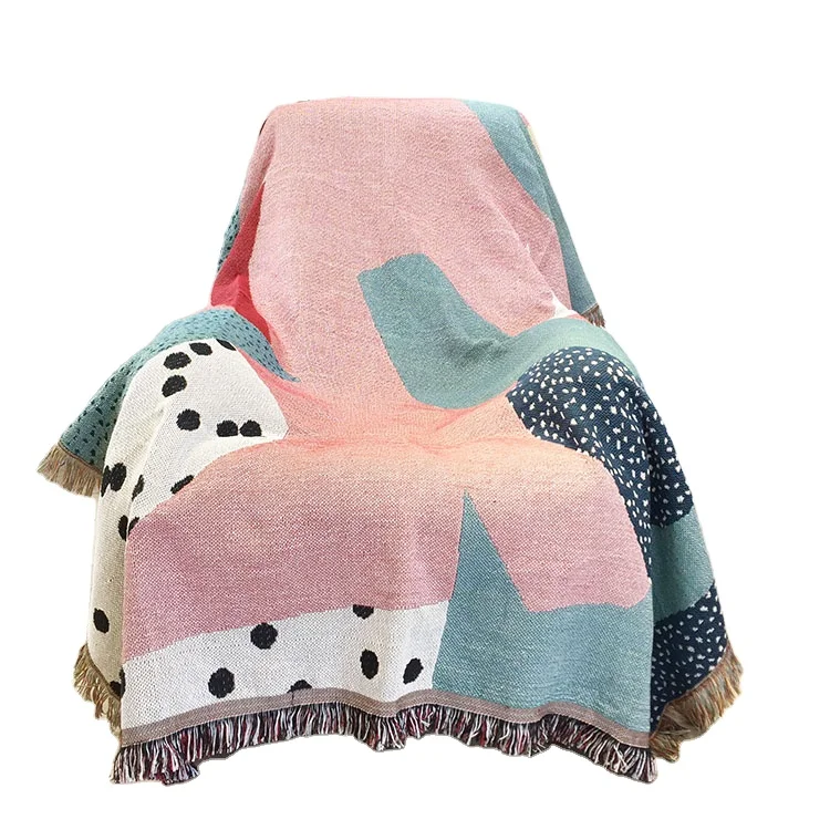 
Тканое жаккардовое покрывало на заказ для дивана, персонализированное двухстороннее Тканое одеяло для кемпинга, уличное одеяло 