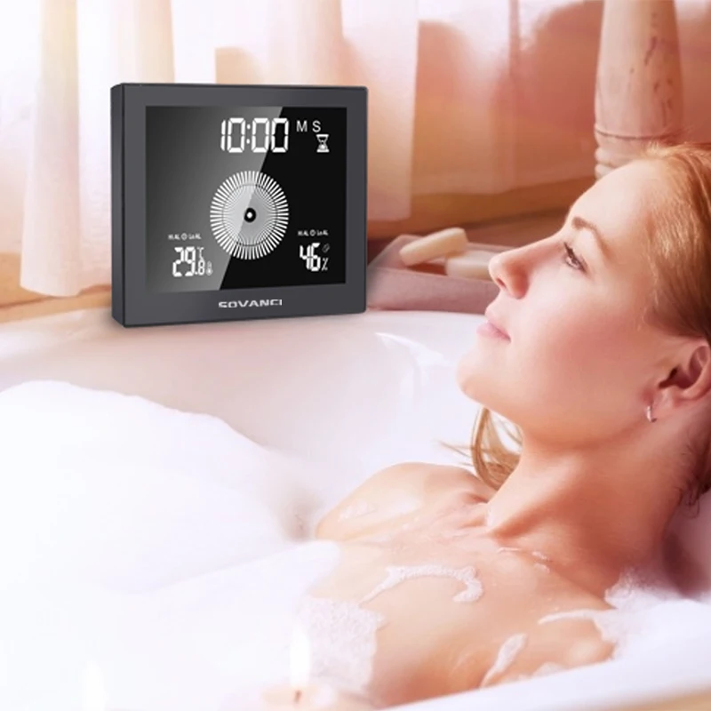 Timer Clock Shower Waterproof Alarm Countdown Digital Multi Thermometer Hygrometer