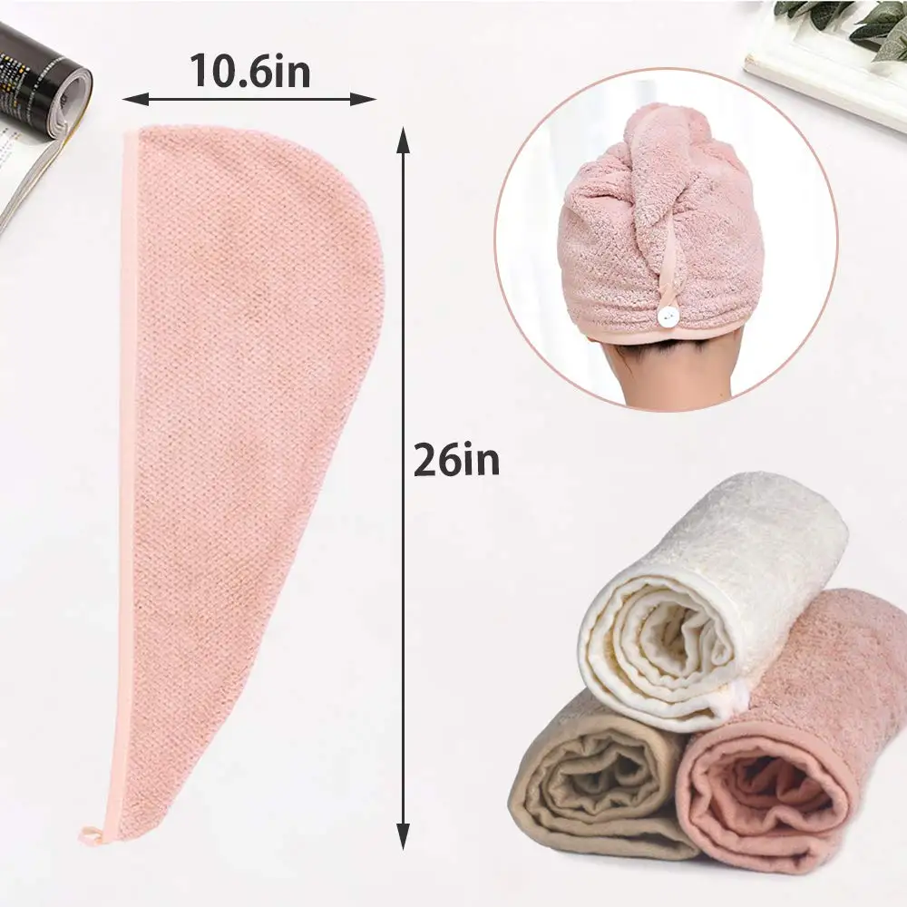 Super absorbent microfiber women hair towel wrap magic multi-colored microfiber quick dry hair towel