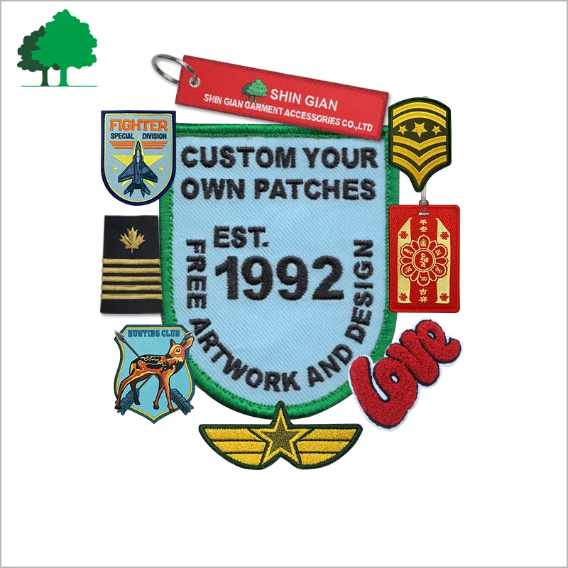 Customized Name embroidery Badge Magnetic welcome Embroidered Irregular emblem