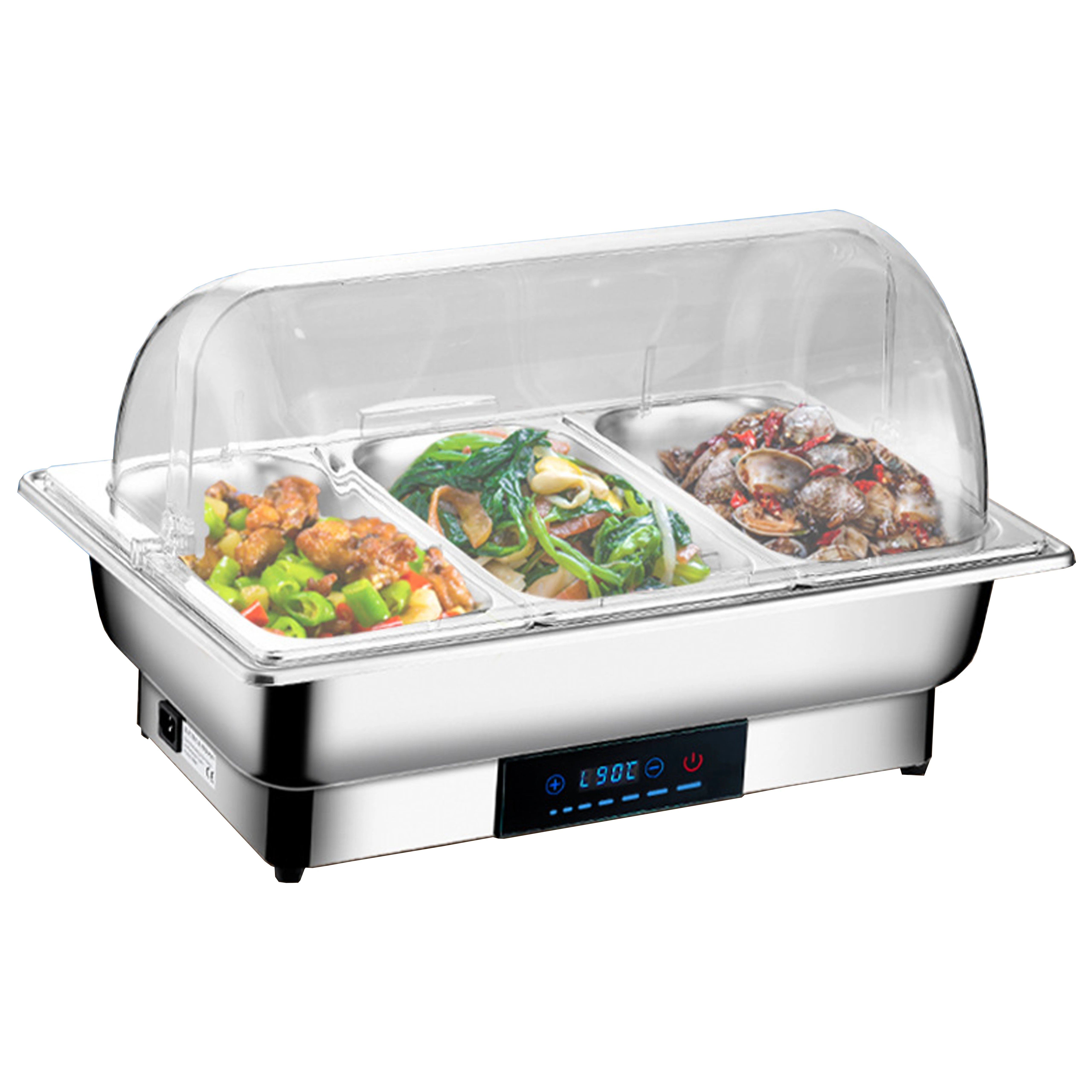 YITIAN Electric Stove 201Stainless Steel PC Cover buffet set Food Buffet Servers Warmers with Roll Top