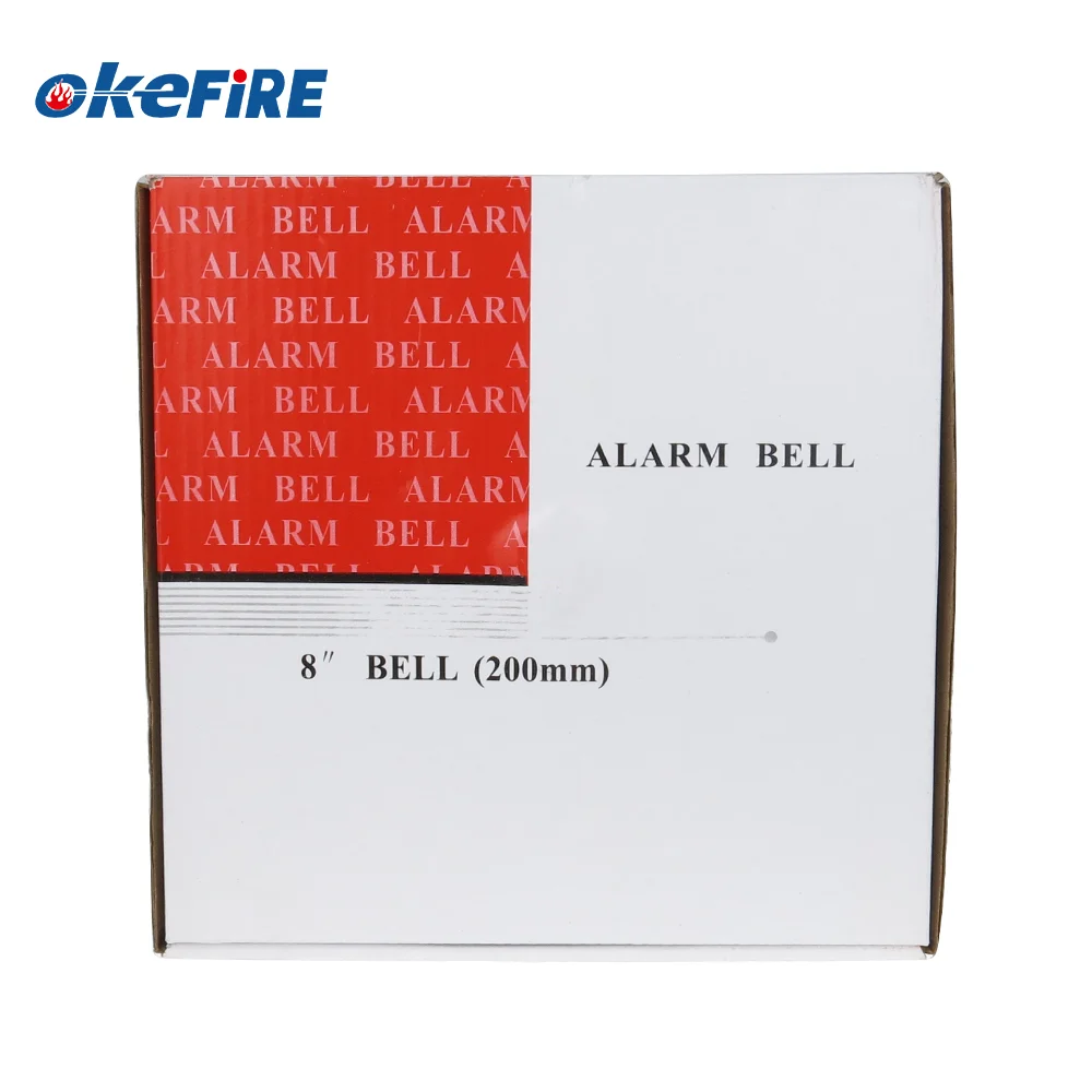 Okefire DC 12V Electric Aluminum Fire Alarm 8 Inch Bell