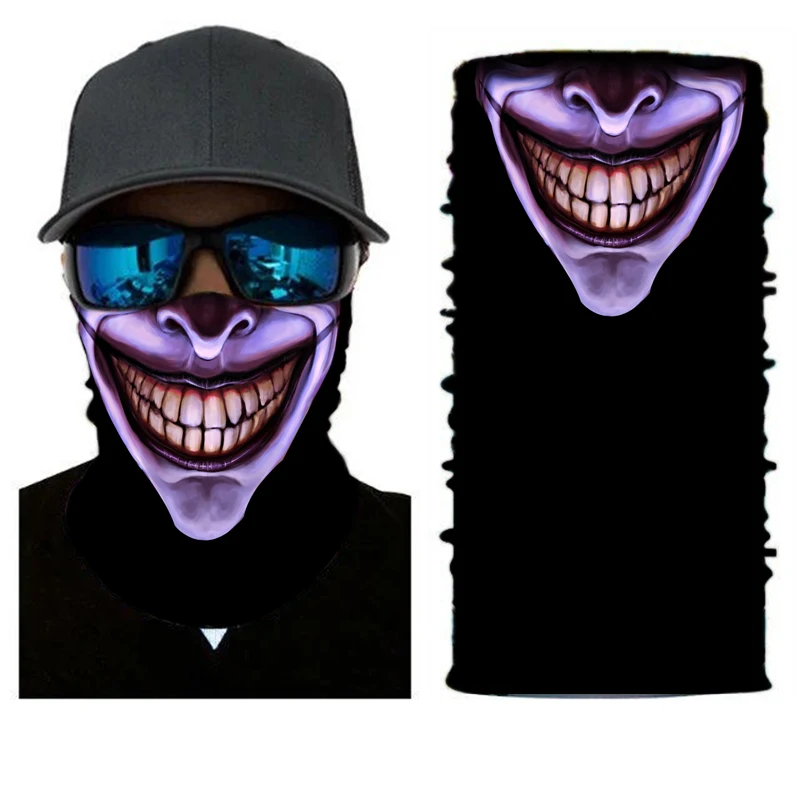 Fashion Personality 3D Men Face Printing Big mouth Magic Headscarf Multifunction Bandana