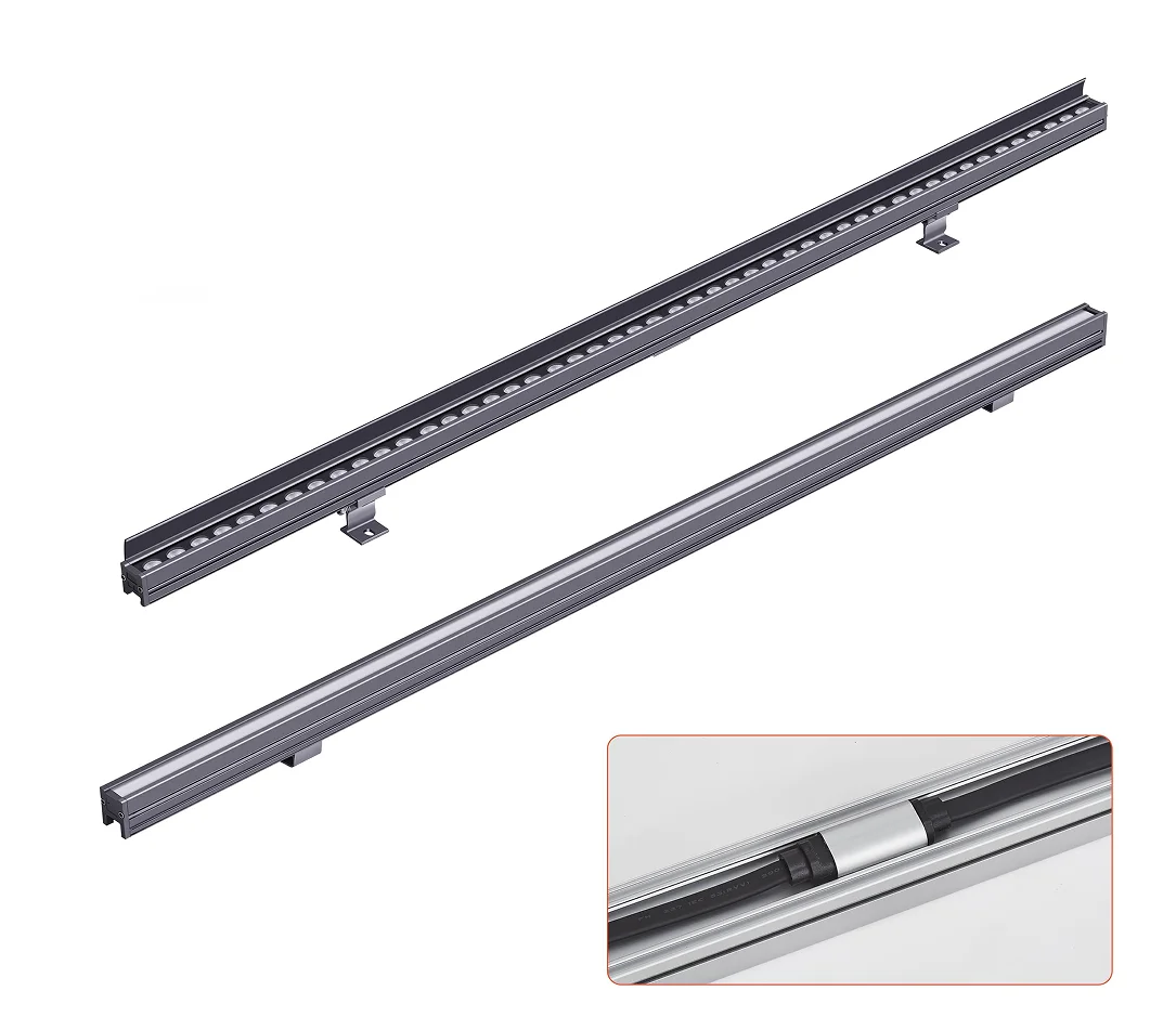 110V 220V Modern Outdoor Exterior Linear Strip Wall Lamp 3000K Warm White Garden LED Wall Light