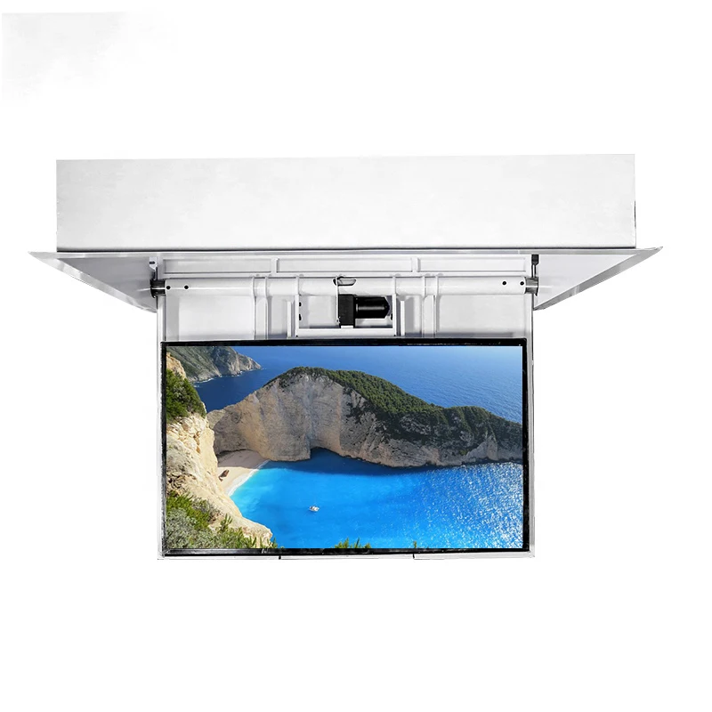 Motorized 180 degree left and right rotation Height Adjustable Ceiling Drop down TV Lift With Remote Control