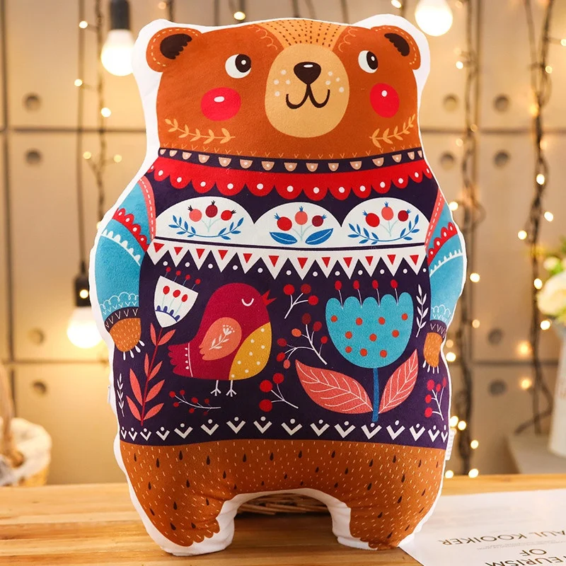 Custom Shaped Pillow Diy Personalized Plush Pillow 3D Photo Lion Tiger Bear Shaped Printable Pattern Stuffed Pillow