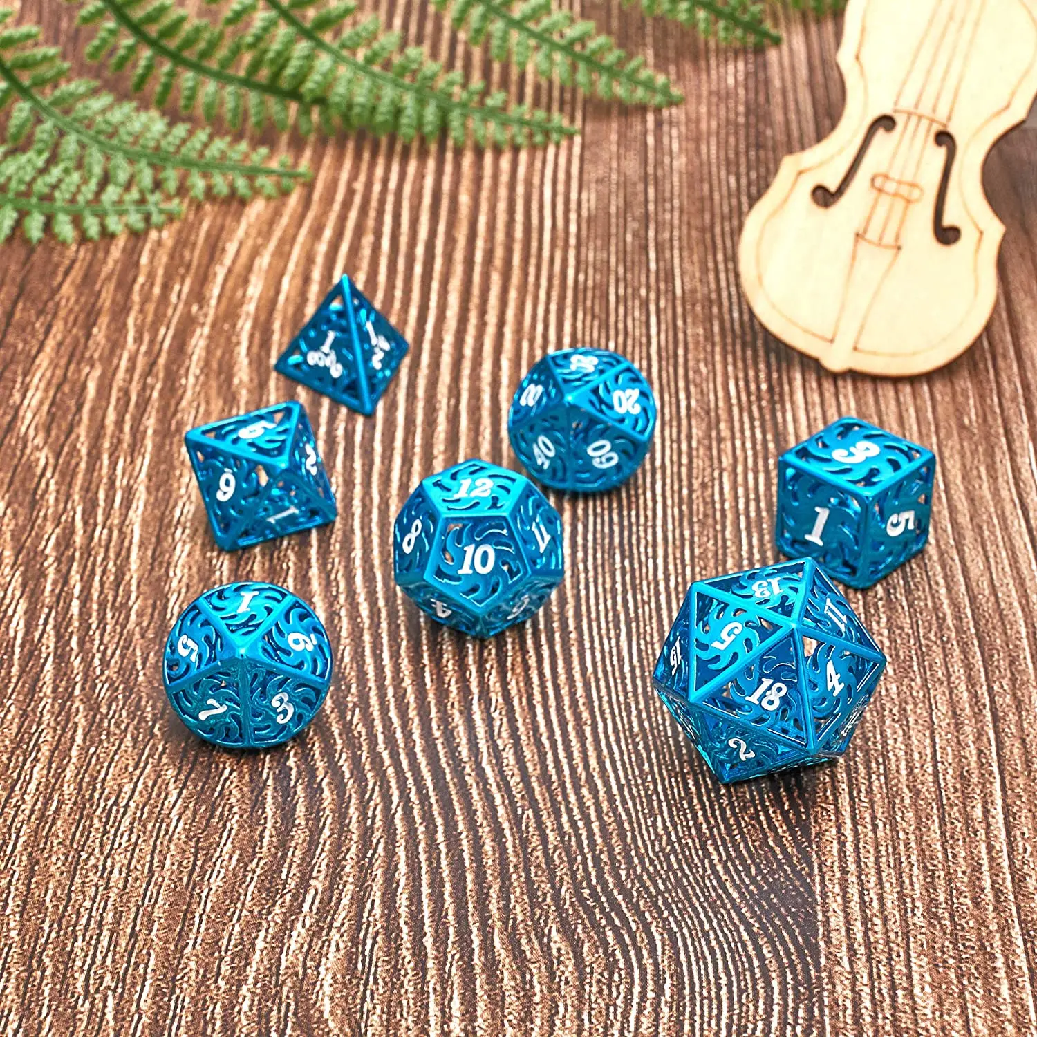 Easysay Hollow Metal Dnd Dice Set RPG Dice Card Game Dungeons and Dragons Dice