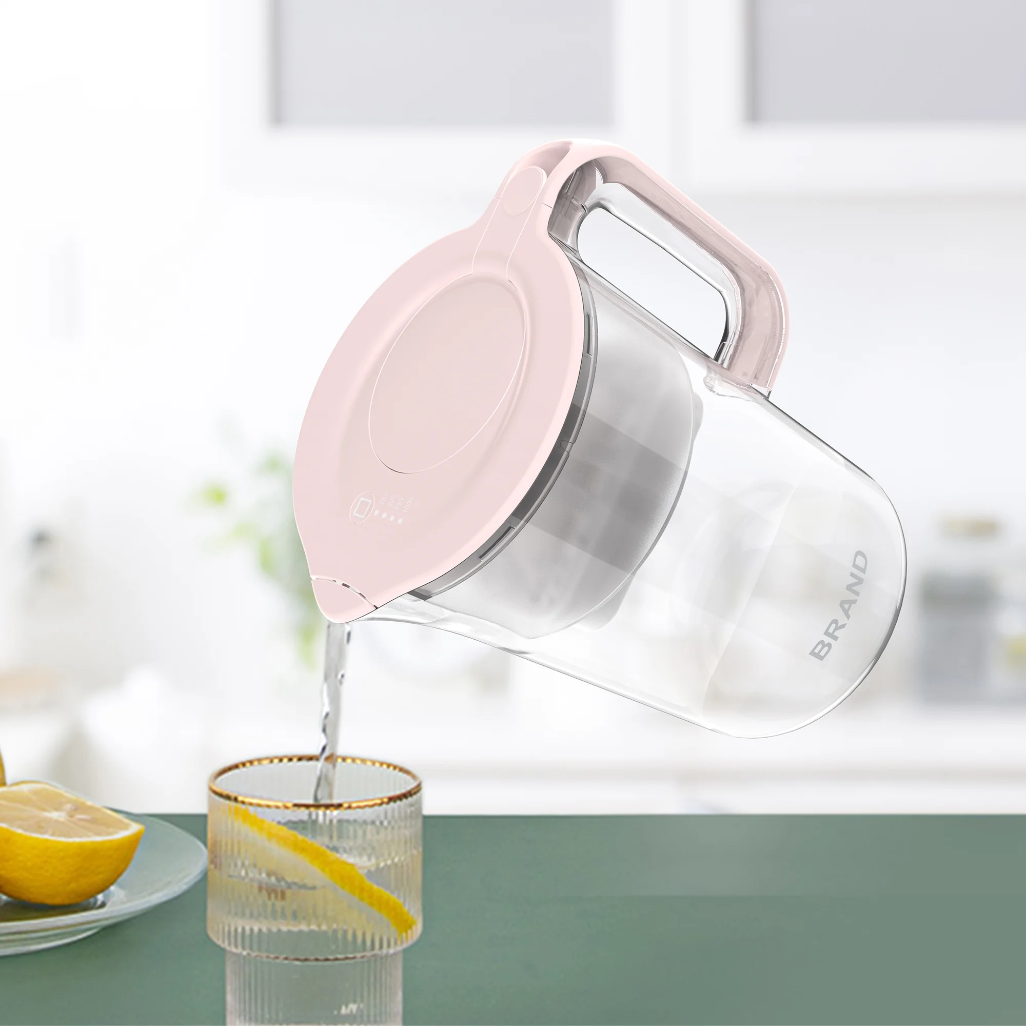 Health Desktop Kitchen Water Filter Pitcher Carbon Fiber and reduce TDS(avoid stone) Water Jug increase PH create hydrogen