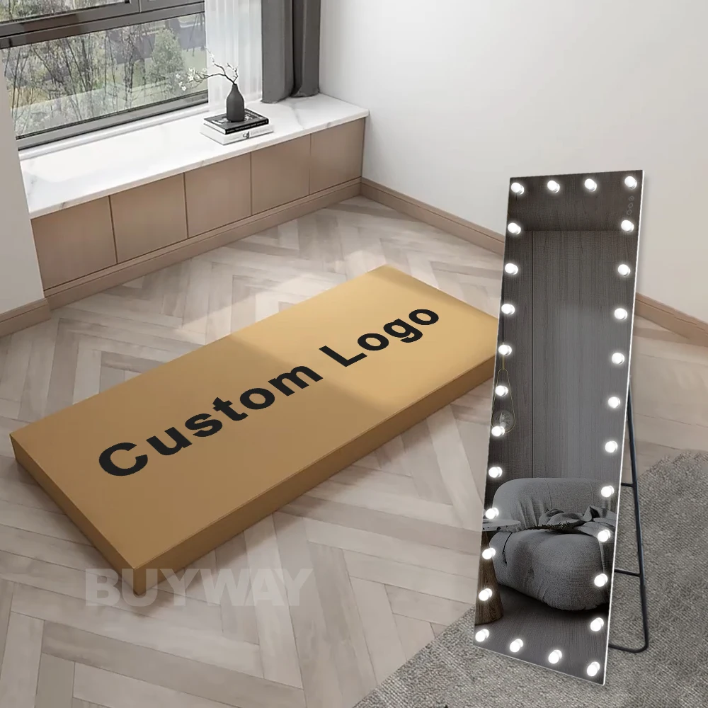 Wholes Door Stand Square Vintage Salon Decorative Fullbody Big Hollywood Light Furniture Custom Full Body Length Floor Mirror