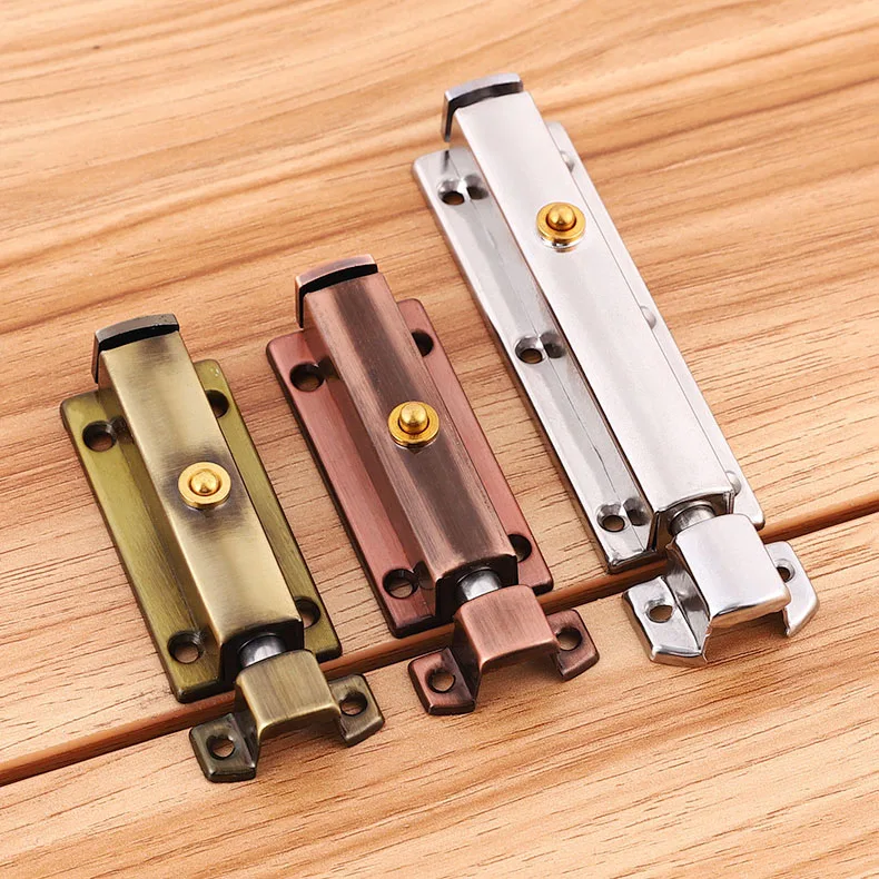 Stainless steel automatic spring latch bolt wooden door buckle anti-theft hitch old-style door lock