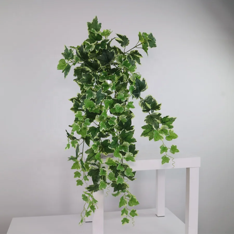 Variegated color artificial hanging ivy plants