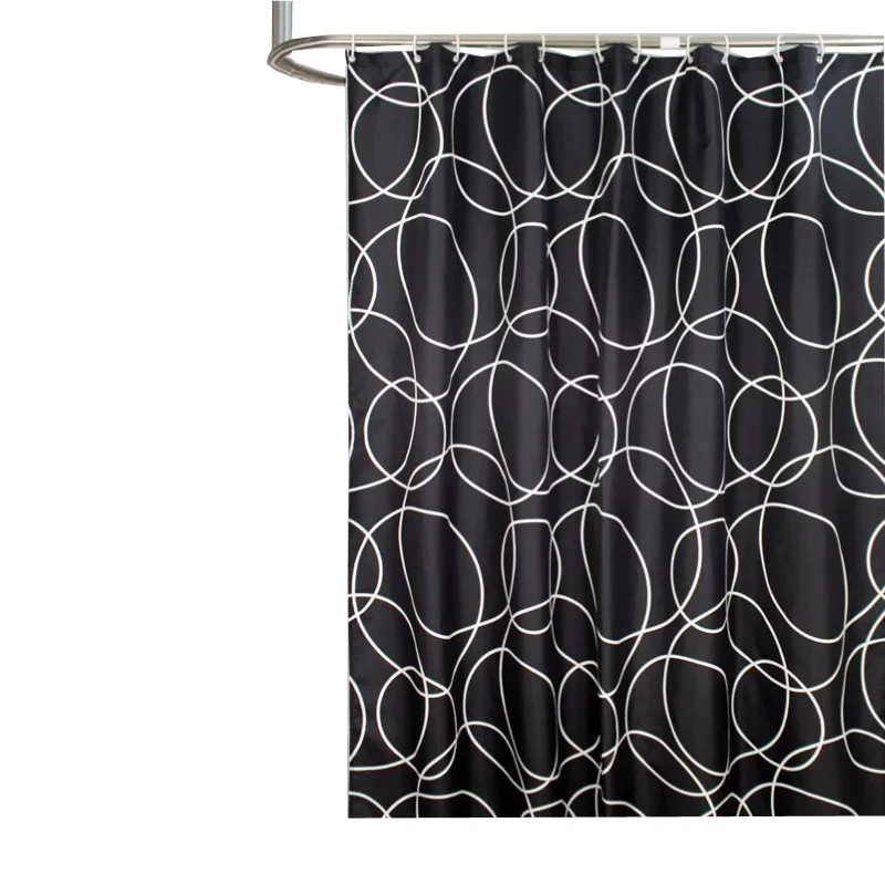 
Black circle shower curtain Thick waterproof shower curtain Polyester shower curtain 