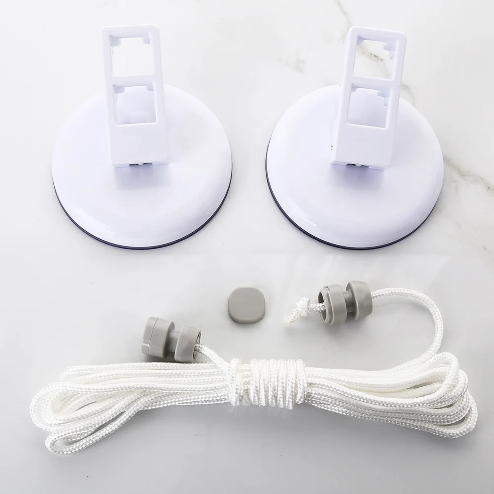 5m/10m  No Punch Strong Suction Cup Indoor Clothesline Balcony Drying Rack Wall Hanging Clothing Organizer for Travel & Hotel