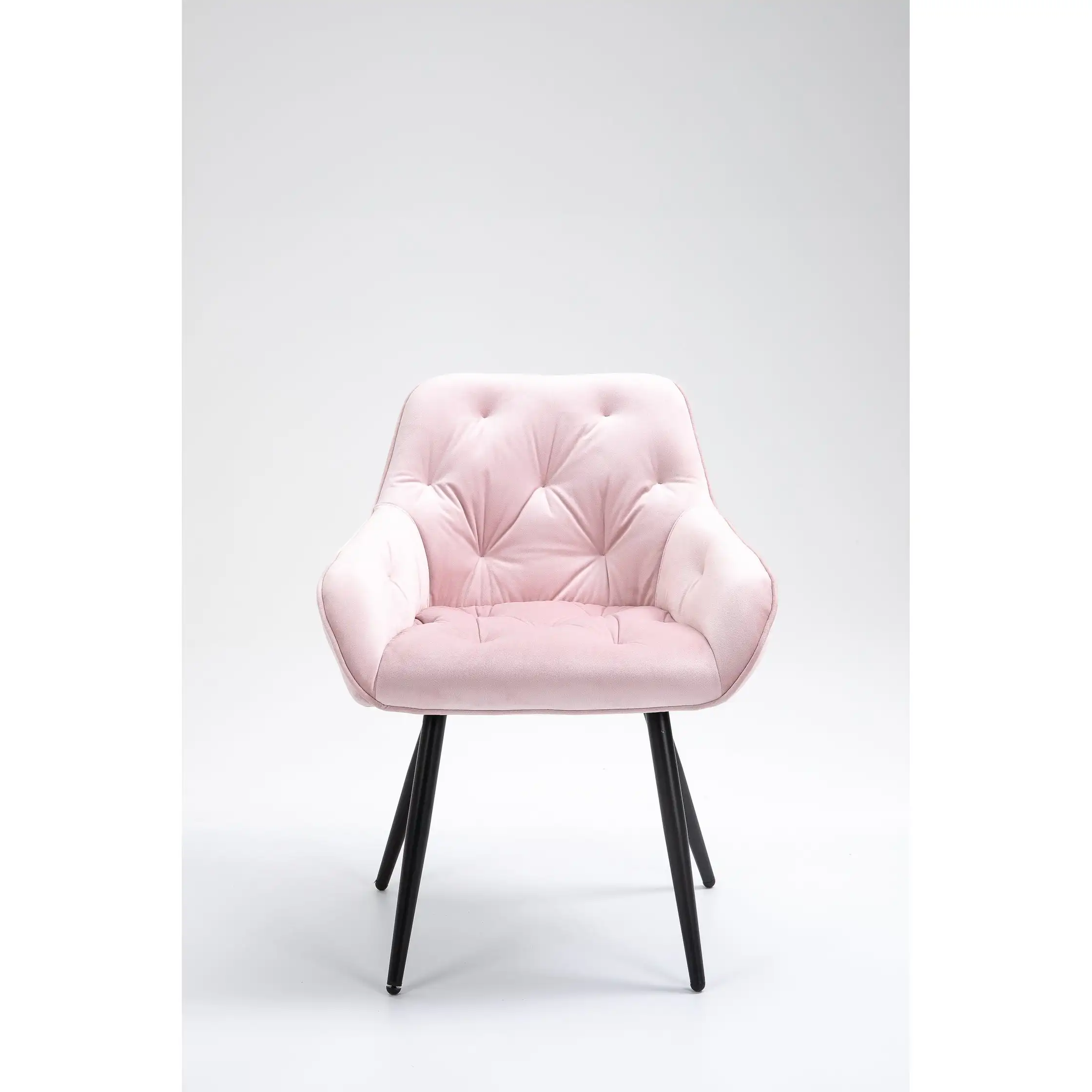 
Top quality indian free sample Nordic Fabric Dining Room Chairs With Black Powder Coating Metal Legs 