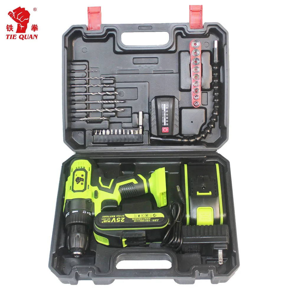 25 volt lithium ion industrial cordless drill with hammer