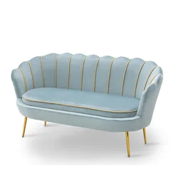 Factory custom pink gold trim morden luxury velvet fabric lounge recliner 2 or 3 seater couch living room sofa