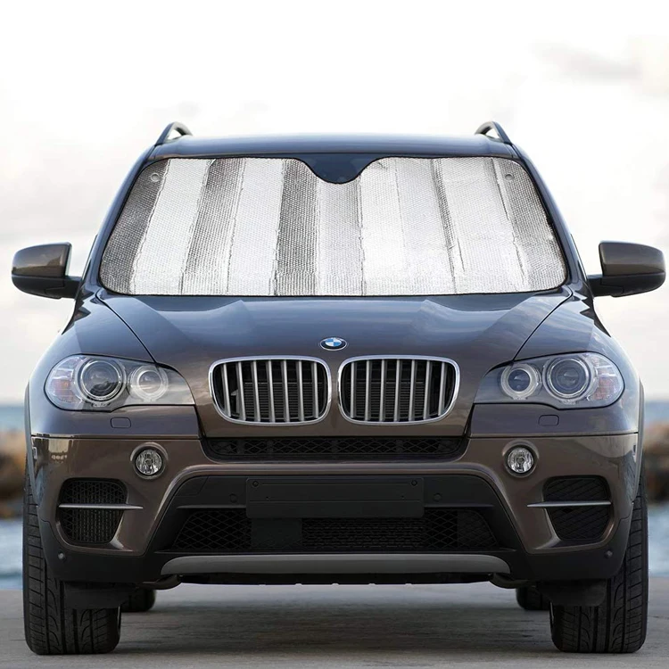 UV Reflector Auto Sun Shade Car Front Window Windshield Sunshade Aluminum Foil with 5 Layers Black Foldable OEM 2 Days 50 Pcs