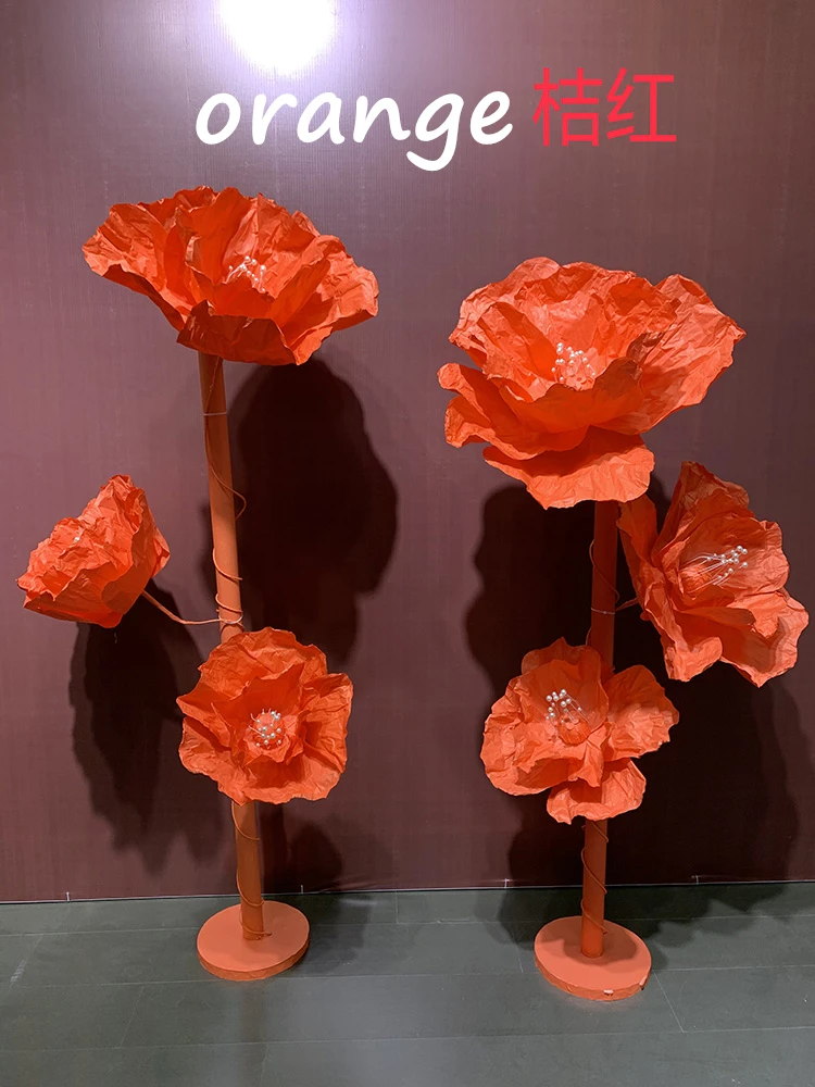 Wedding Stage Giant Paper Artificial Roses Flower Stand Decorative Artificial Flowers