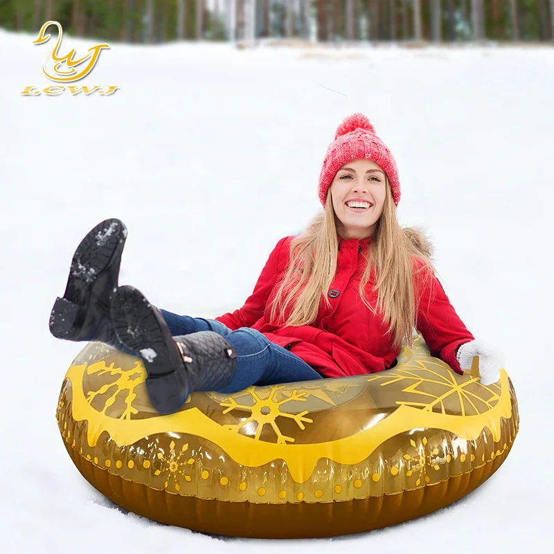 Winter inflatable rubber Tube Multi-Rider Snow Tube with Cover Sled Hard Bottom inflatable Snow Tube