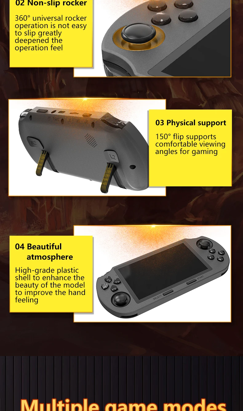 ihomelife Handheld Game Player 64G tf card  Retro Video Game Console With Camera Portable 3000 games built in