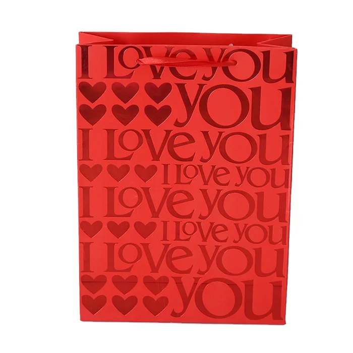 Manufacturer wholesale recyclable without plastic New inventions different types of red paper bag wedding bride paper bag