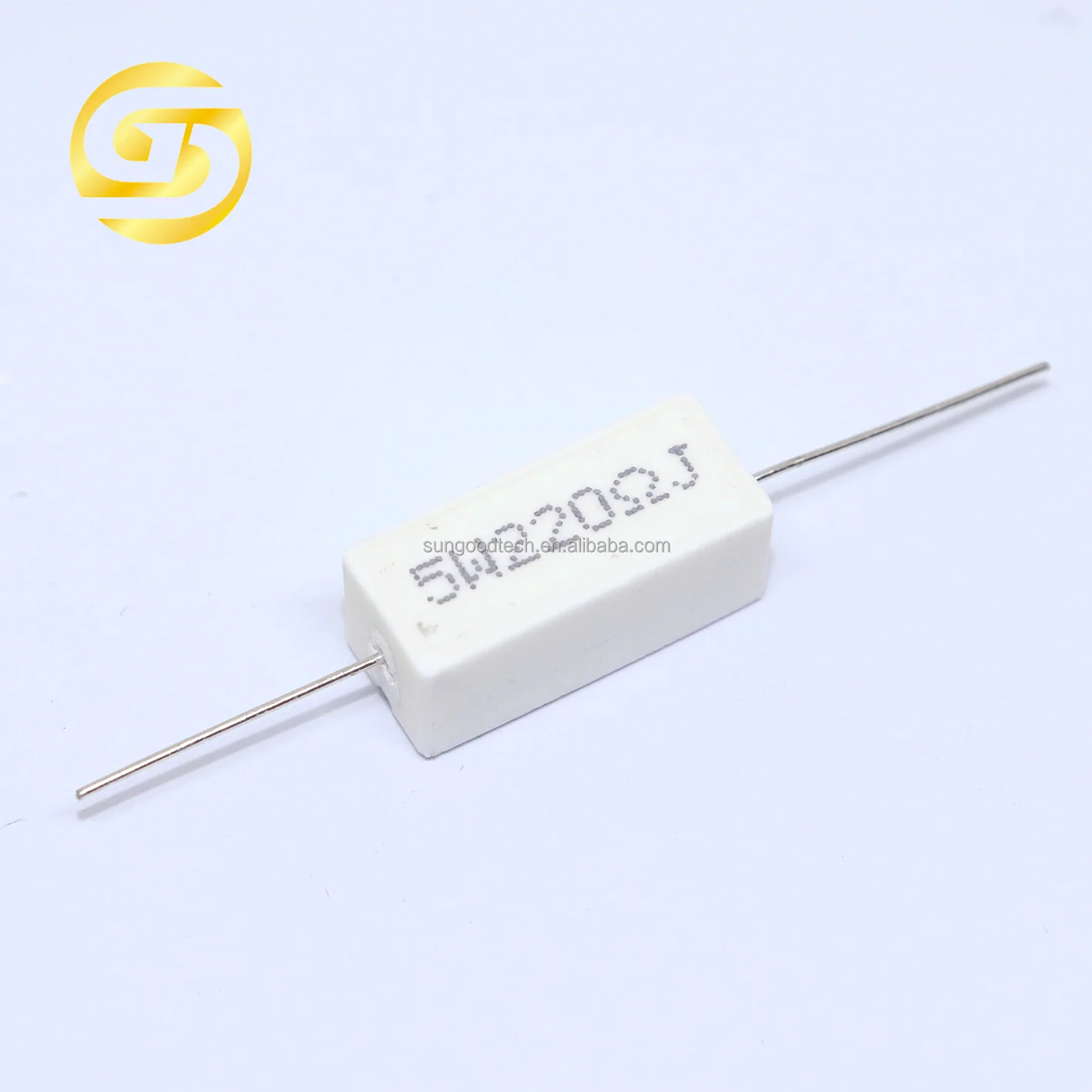 Cement Resistor 5W 220ohm 5W220RJ 5 watts 220R ceramic resistor axial type with leads