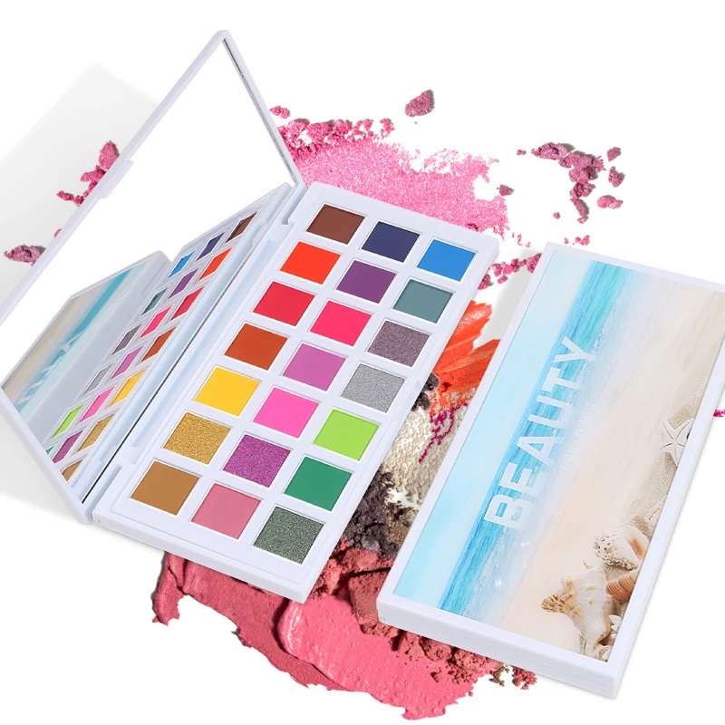 21 square pan white makeup eyeshadow palette private label talc free eyeshadow palette