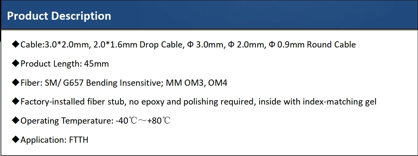 Волоконно-оптический коннектор LC/UPC LC/APC многомодовый разъем ELC925T для быстрой установки круглого/плоского