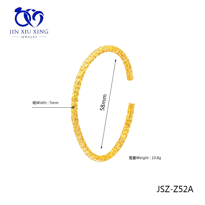 JXX JSZ-Z52 Copper Alloy Gold Plated Bamboo Bangle Bracelet + Bangle Cuff Women Bamboo