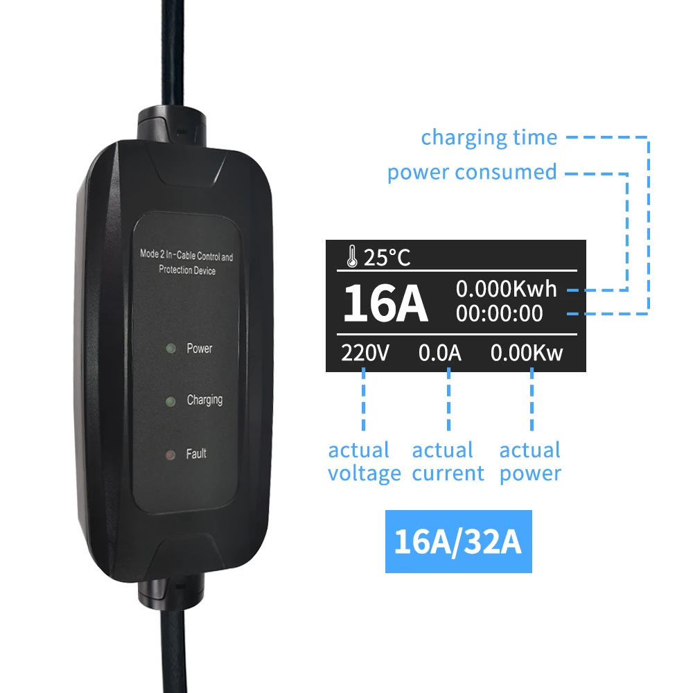 Best Saej 1772 Mode2 16A Portable EV Car Chargering electric charger electric charging