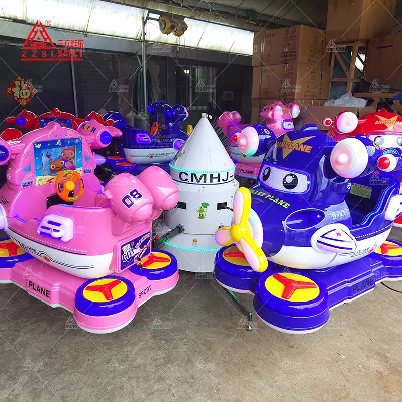 6 Seat Aircraft Spaceship Backyard Mini Carousel Kiddie Ride On Plane Merry Go Round For Sale
