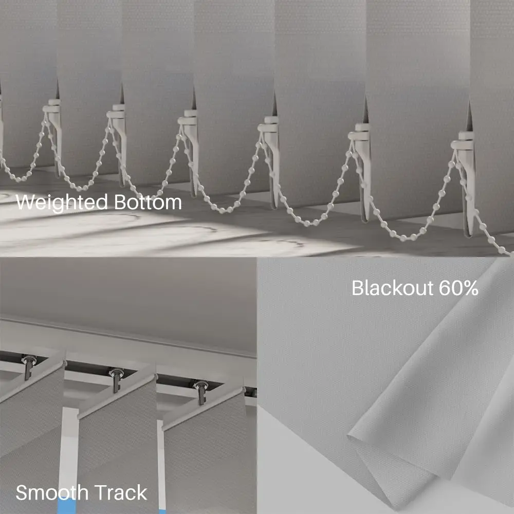 Customized Electric Patio Door Blind Sheers Window Shade Panel Blinds Smart motorized Vinyl Vertical Blinds Curtains