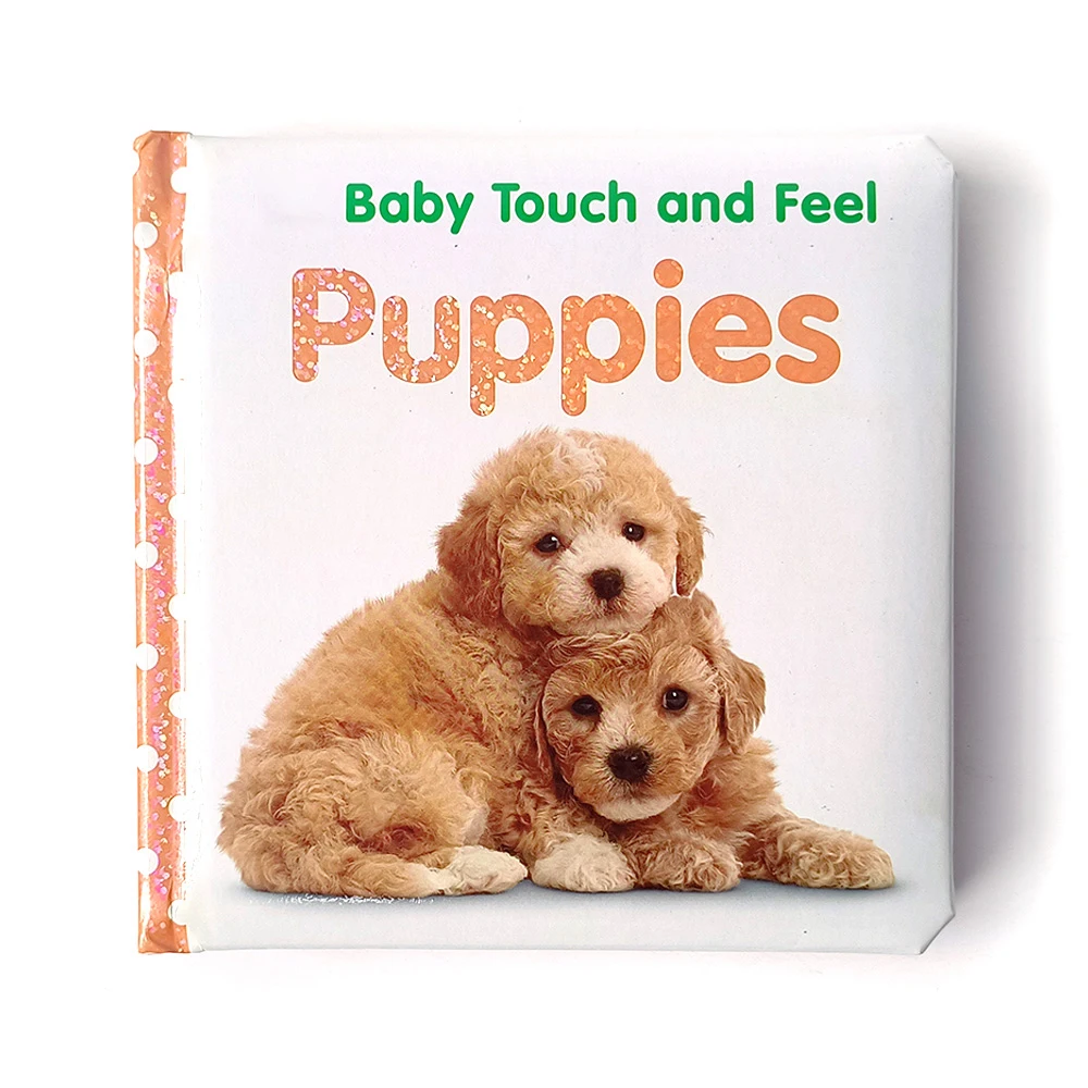Factory outlet early educational toys baby touch and feel book puppies board book printing kids book