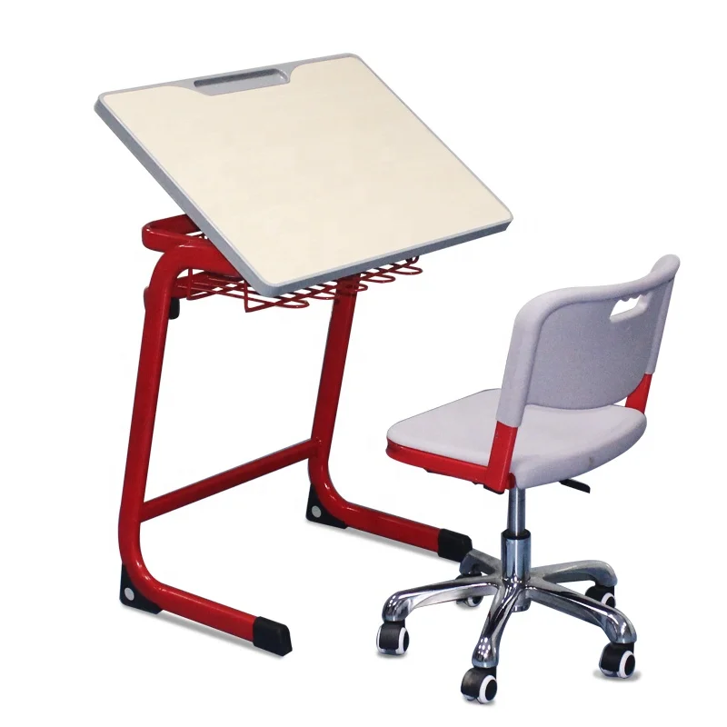 Wooden Adjustable Teenage Engineering Drawing Table Chairs for College Students
