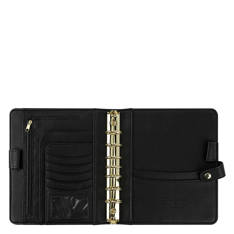 New Design custom Newspaper printing cover A6 size leather organizer planner with rings