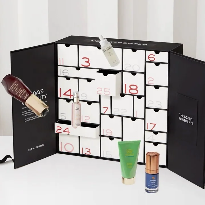 Custom Printed 24 Days Calendar Empty Cardboard Storage Ribbon Desgin Gift Box Door Advent Calendar Packaging Box With Ribbon