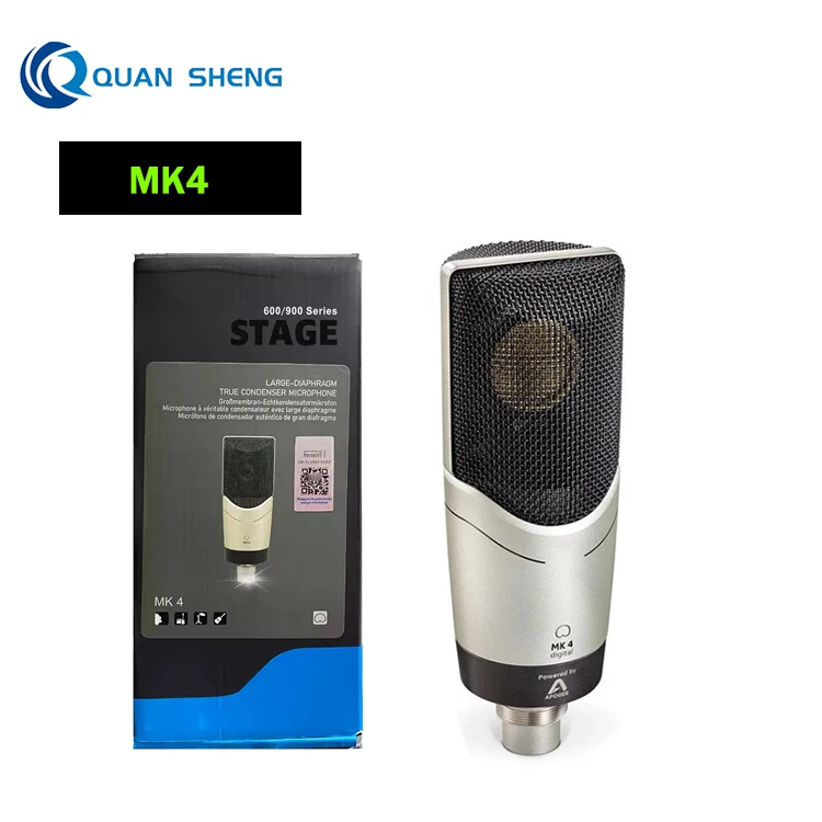 MK4 Professional Cardioid Dynamic Drum Microphone Karaoke Instrument Metal Micrfono Stage Performance Wired Drum Mic