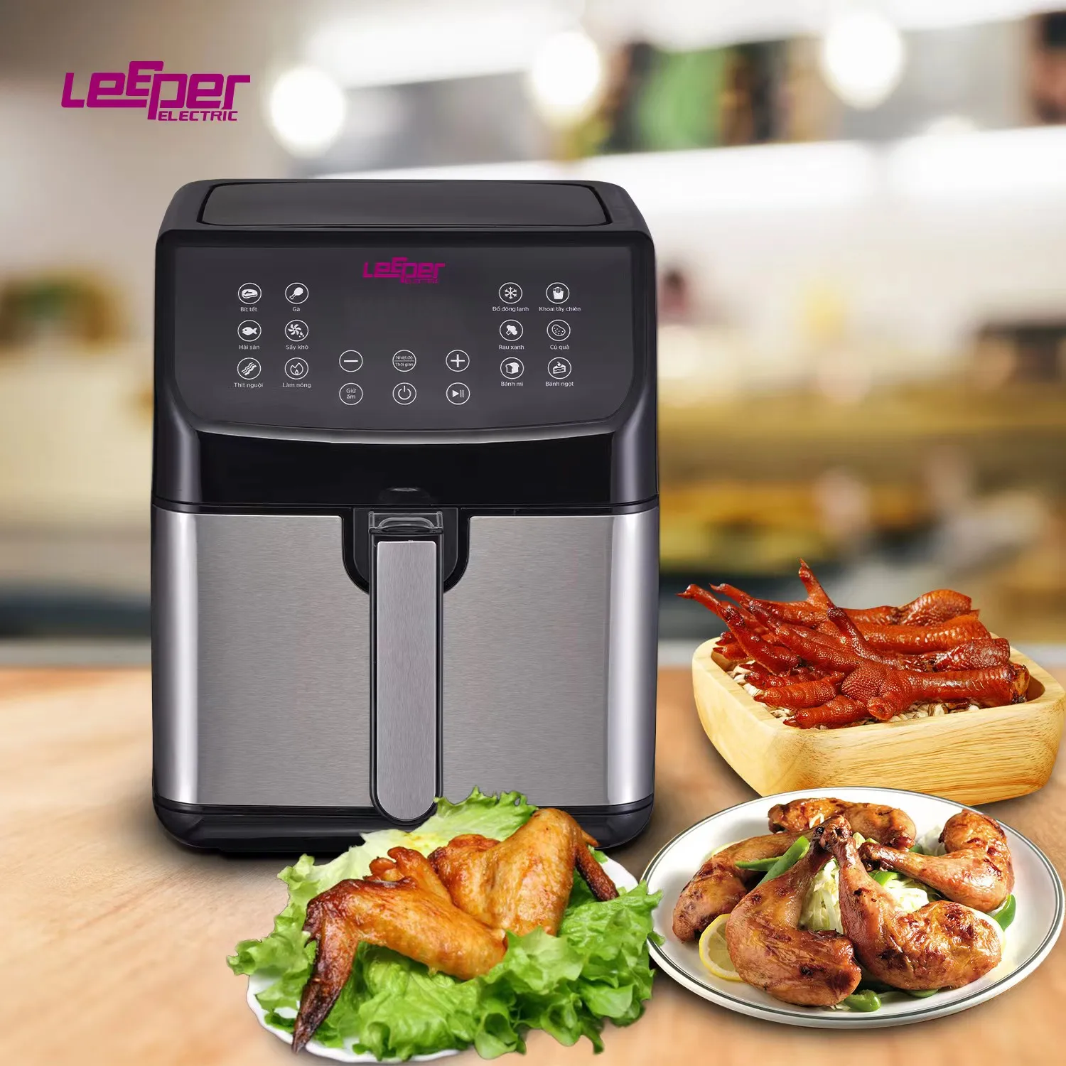 Air Fryer 7L Touch Screen Double basket Easy Clean Non-stick Coat Without Oil