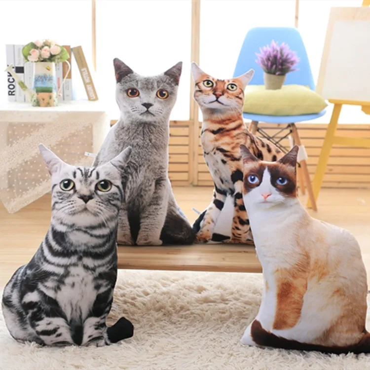 Wholesale Home 3D Animals Shaped 70cm large plush cat pillow animal body pillow cushion