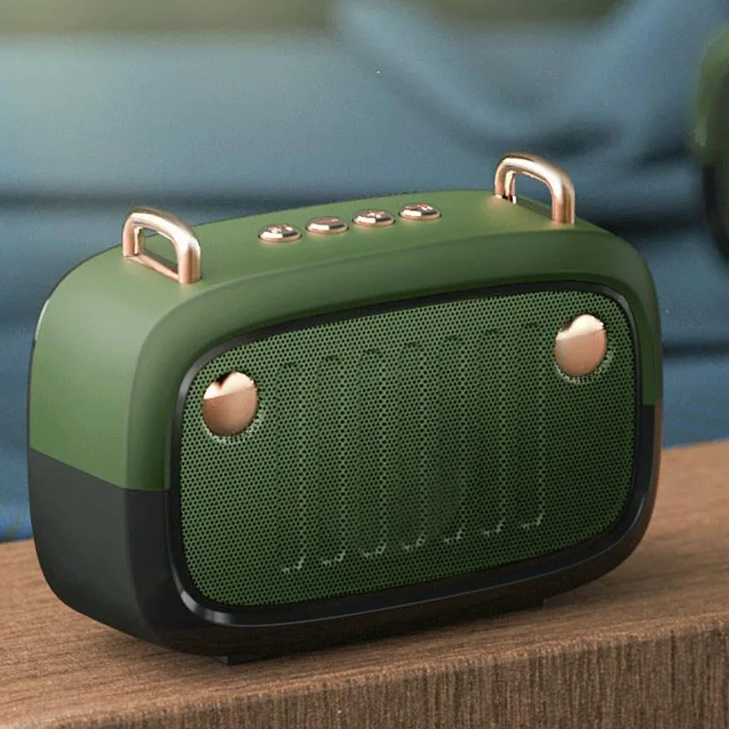 Portable Mini Retro Wireless BT Speaker With FM Radio 3D Stereo HiFi Sound Speakers Support TF Card