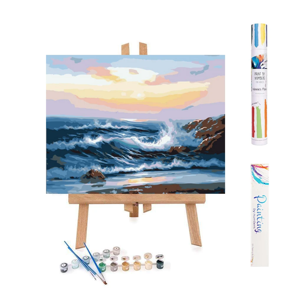 
Drop Shipping Purely Handpainted Beautiful Colorful Modern Abstract Wall Art Canvas Oil Painting For Sunrise At The Seaside 
