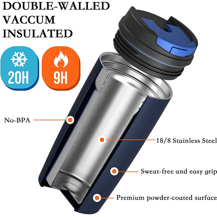 Double Wall 12oz/16oz18oz/20oz/22oz Stainless Steel Insulated Beer Travel Thermo Mug with Lid