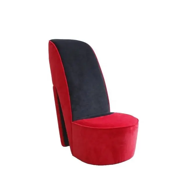 Hot sales Full Of Design Sense Red Velvet Armless Accent High Heel Chair Leisure Chair