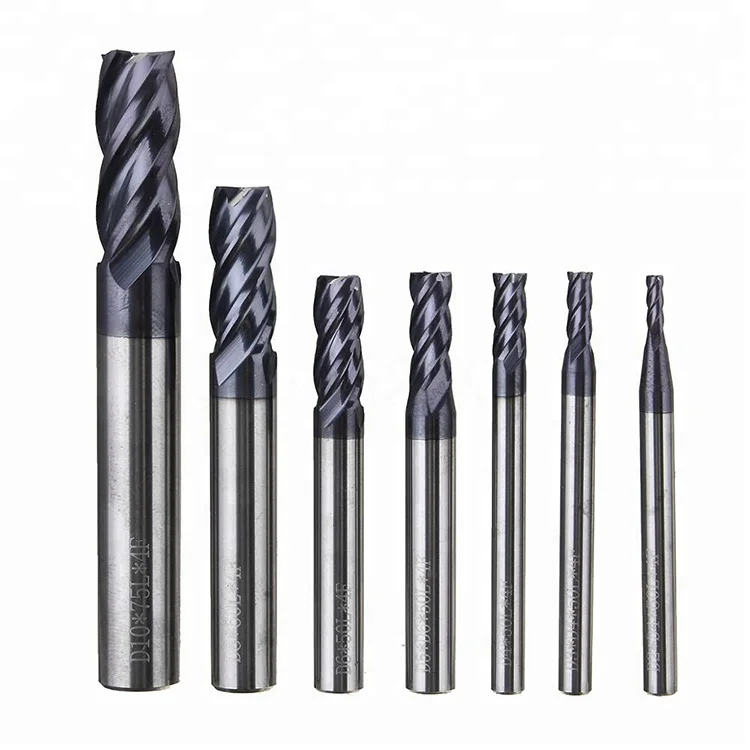 Amony Wholesale Price Solid Tungsten Carbide 4 Flutes Flat End Mills For Stainless Steel