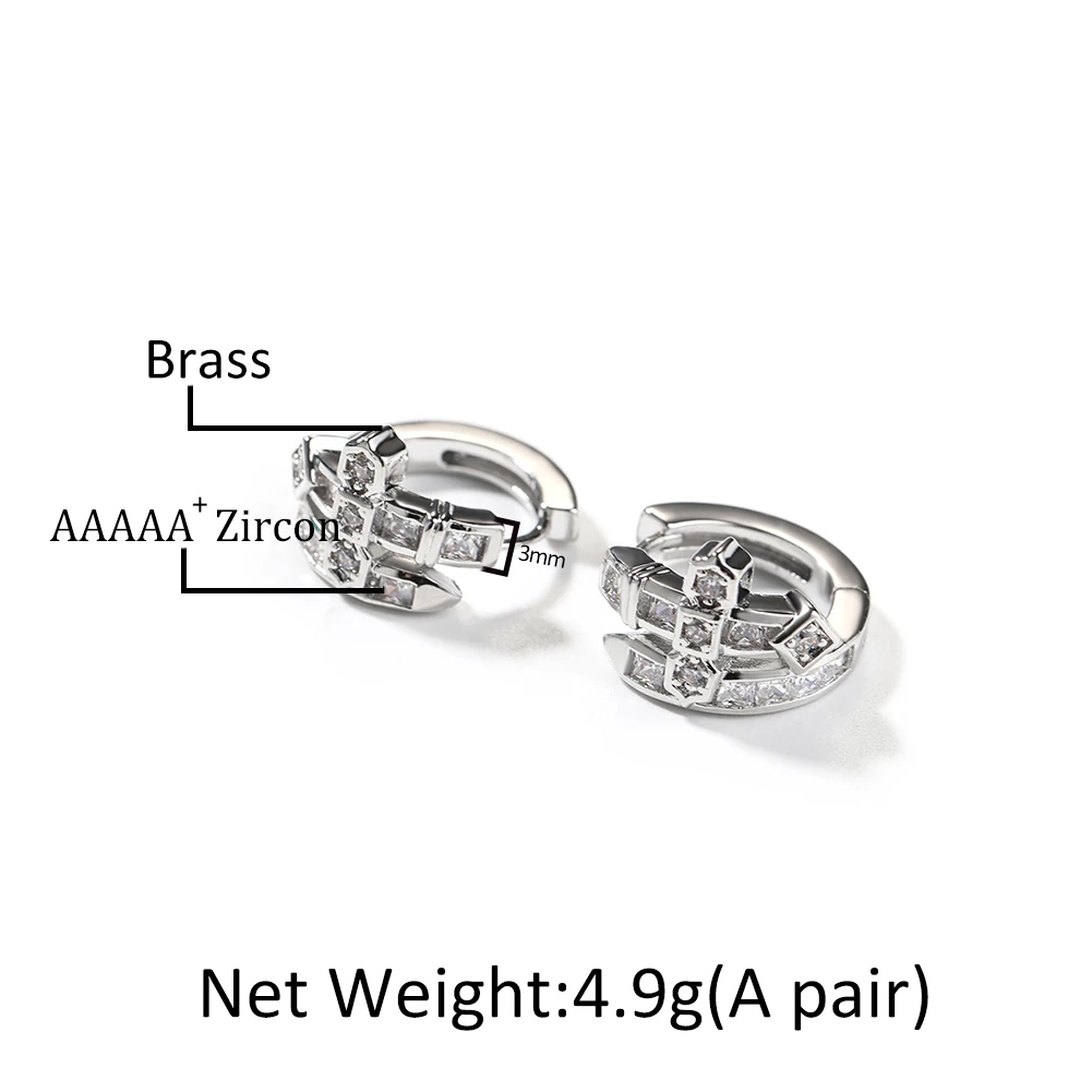 2023 идеальная огранка кубический цирконий бриллиант Латунь Роскошные Ювелирные Изделия Меч справедливости серьги-гвоздики Destiny ювелирные изделия