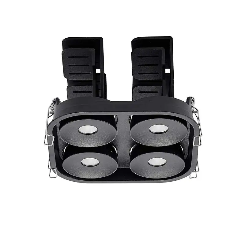 New 4 lamp head commercial spotlight aluminum alloy matte black 12w spotlight for clothing store