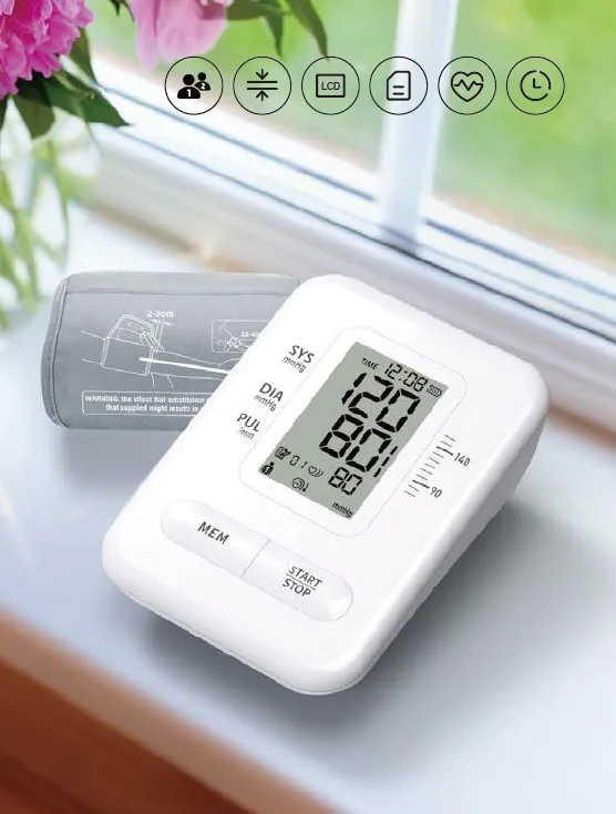 Hot sale blood pressure monitor  with  inflation measurement Technology Bp Monitor 2 users 120 memory FDBP-A14