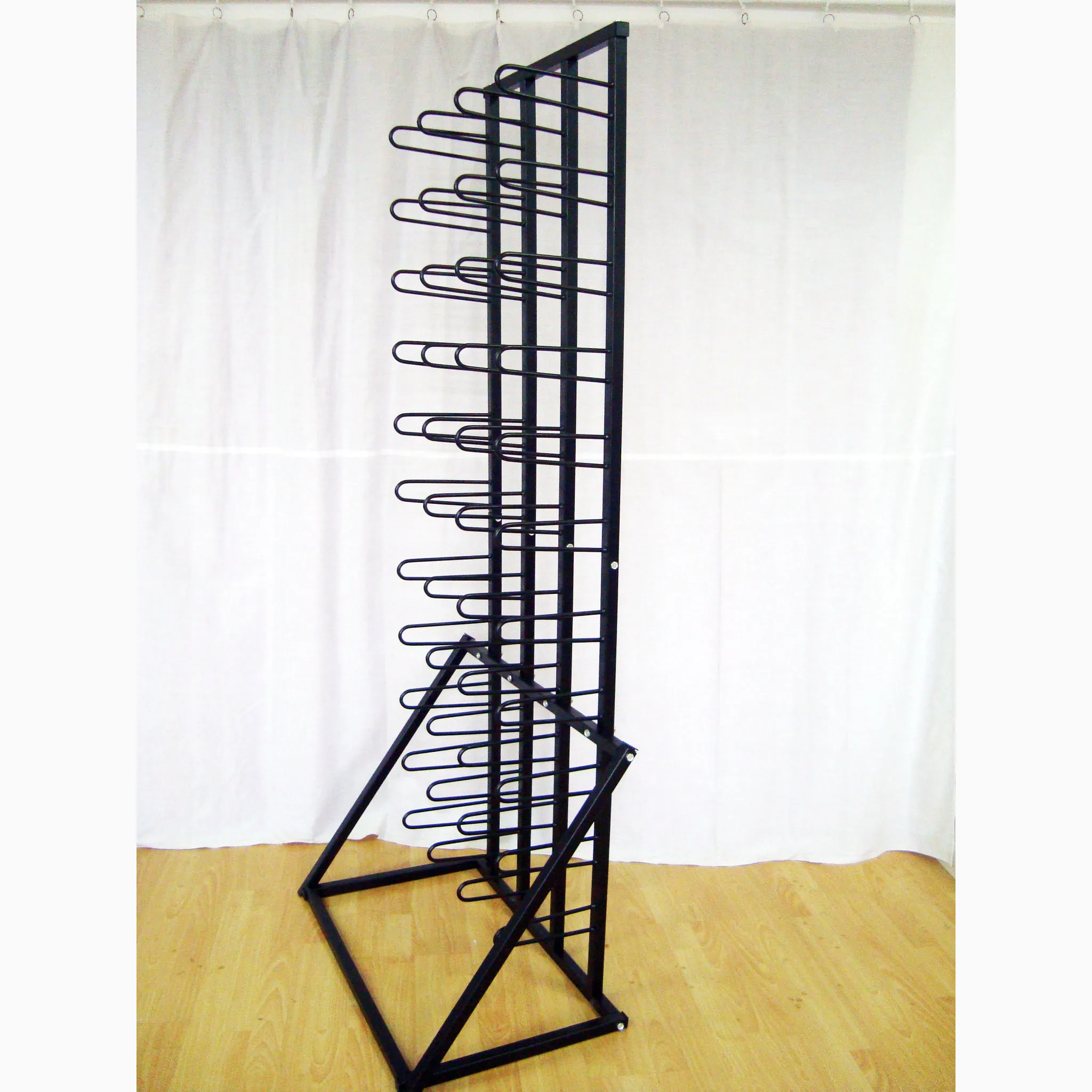 44 Vinyl Rolling Industrial Metal Display Stands with U shape Wire Arm