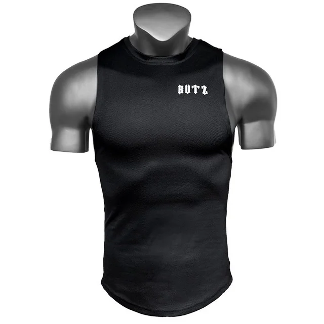 custom private label gym fitness & yoga wear quick drying white men vest