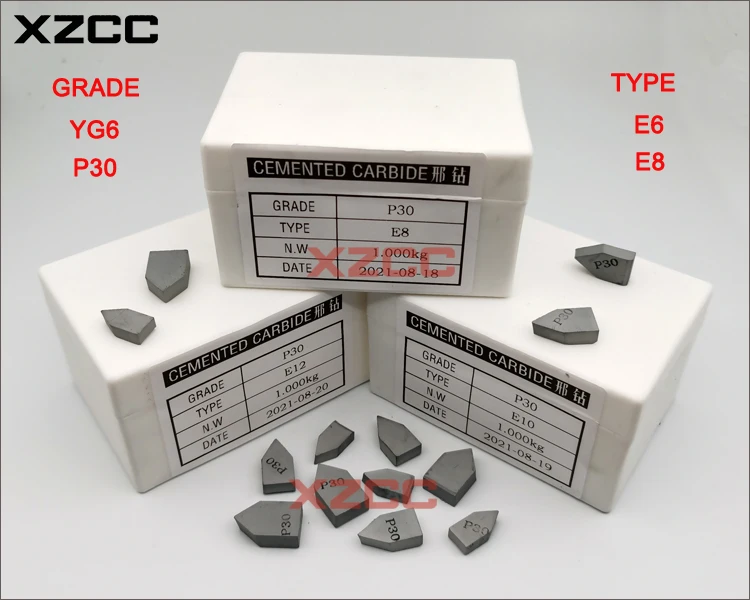 YG6 E16 P30 E20 K20 E25 P20 E40 YG8 E50 YT5 E32 lathe carbide tips brazed carbide inserts YG-6 P 30